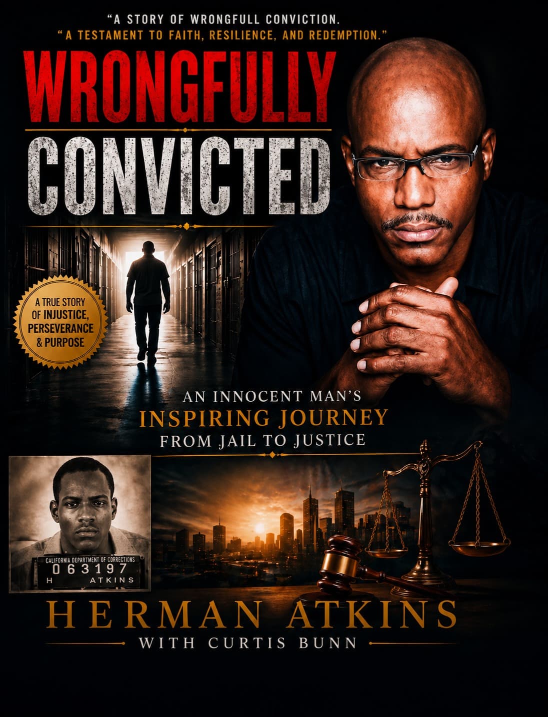 Wrongfully Convicted: An Innocent Man's Journey Through Injustice, Prison, Faith, and Redemption by Herman Atkins & Curtis Bunn, published by Blaze Publishers