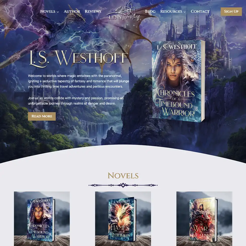 Legends of Astra author website preview