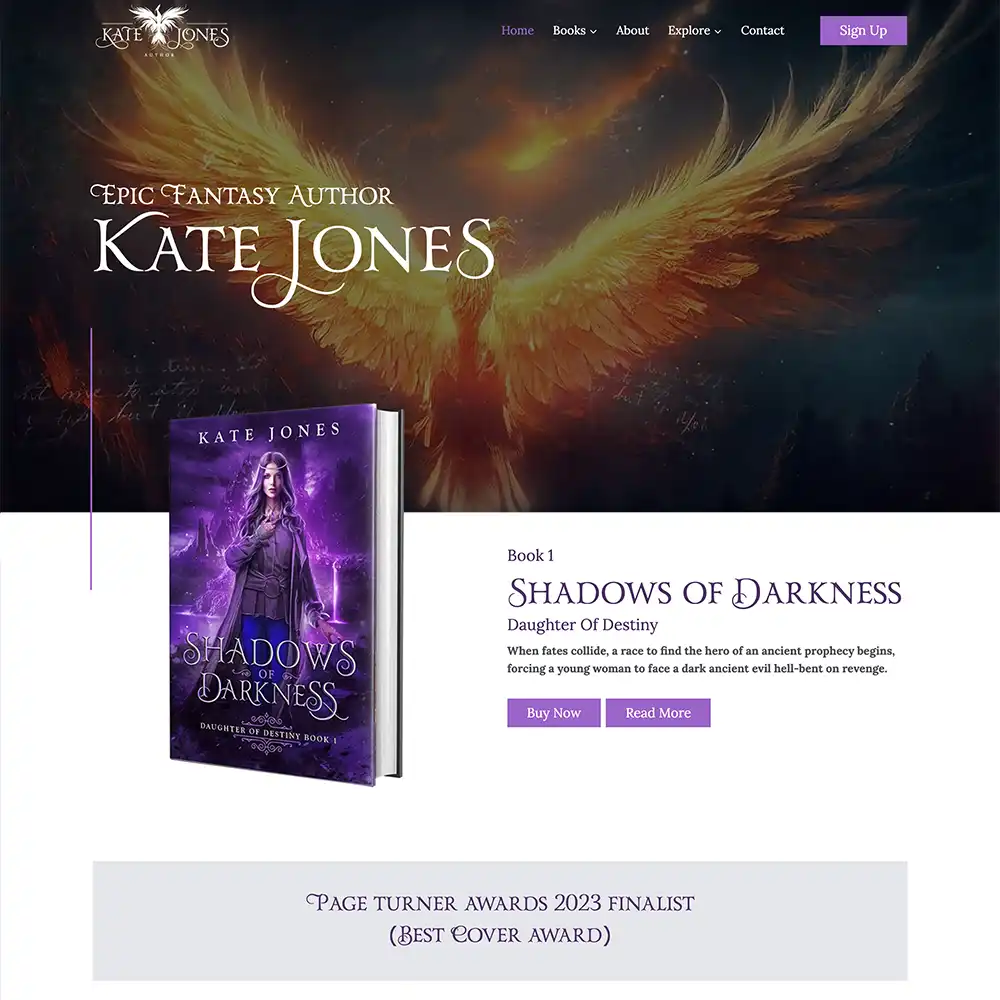 Chronicles of Aurora author website preview