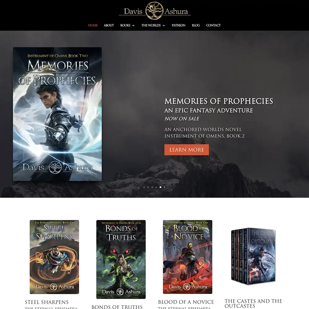 Ethereal Ink Society author website preview
